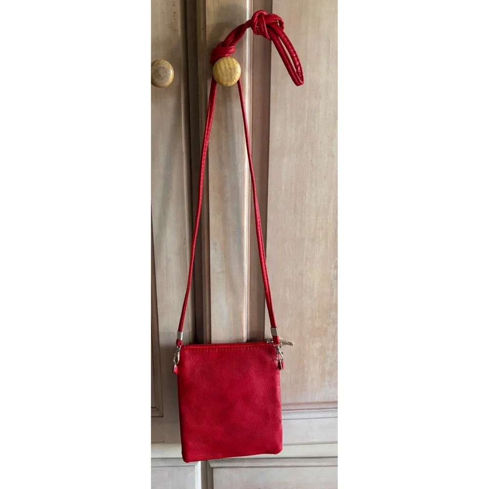 Floral Rose Crossbody Bag Women Small Red Rose 3D Flower Applique